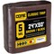 Core Tarps Heavy Duty Tarp, 50 ft L x 0.5 mm H x 24 ft W, 5 Mil, Brown/Black, Polyethylene CT-502-24X50 - alternate 1